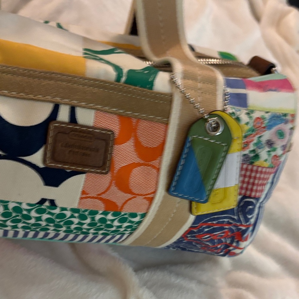 Coach Multicolor Patchwork Canvas Travel Duffle w… - image 2